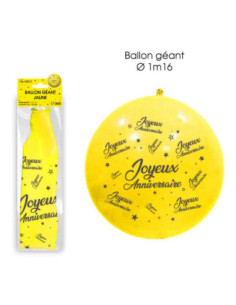 Ballon Geant Joyeux Anniversaire Jaune