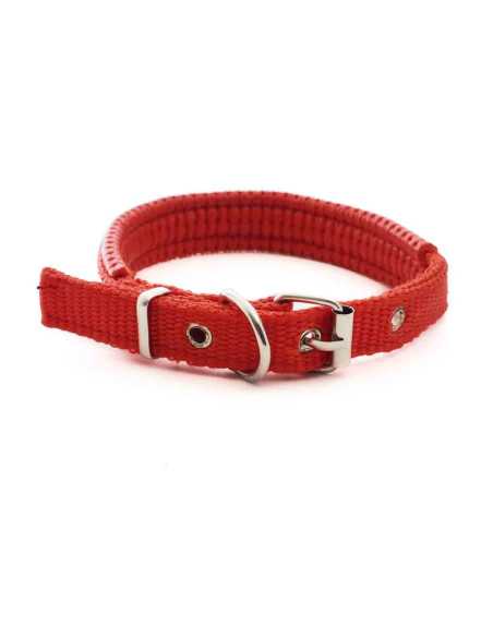 Collier doublé rembourré polypropylène-mousse, 50x2,3 cm, rouge