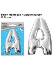 Ballon Metallique Argent Lettre A