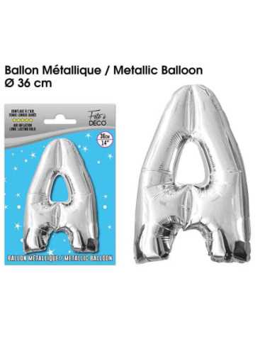 Ballon Metallique Argent Lettre A