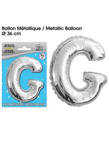 Ballon Metallique Argent Lettre G
