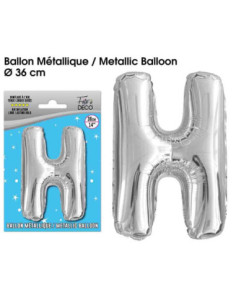 Ballon Metallique Argent Lettre H