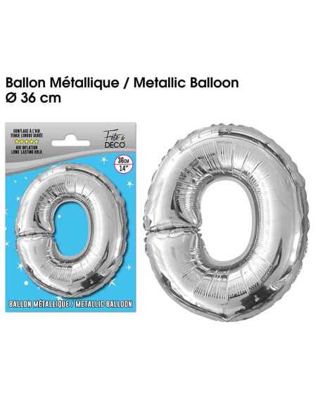 Ballon Metallique Argent Lettre O