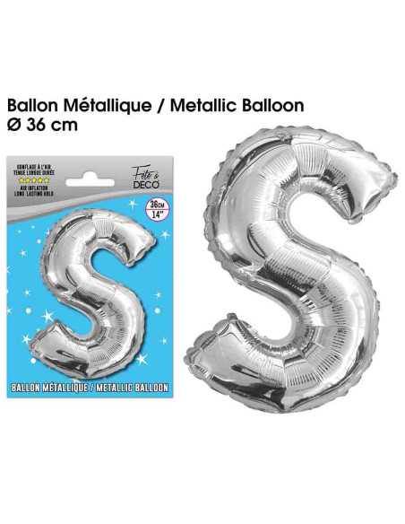 Ballon Metallique Argent Lettre S