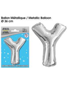 Ballon Metallique Argent Lettre Y