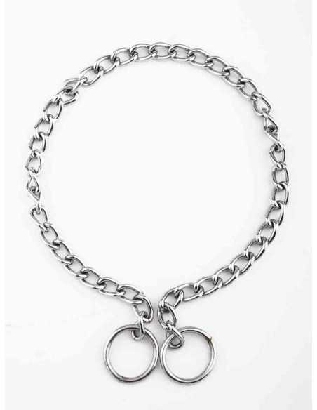 Collier étrangleur de berger en métal chromé – 45 cm × 2,5 mm – Dressage & Contrôle