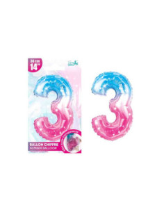Ballon Metallique Feerique Chiffre 3