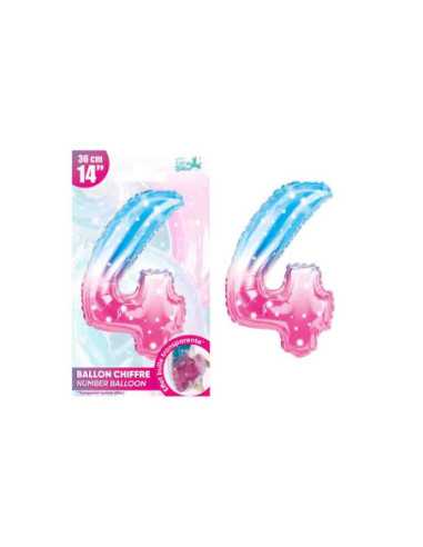 Ballon Metallique Feerique Chiffre 4