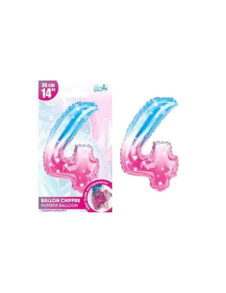 Ballon Metallique Feerique Chiffre 4