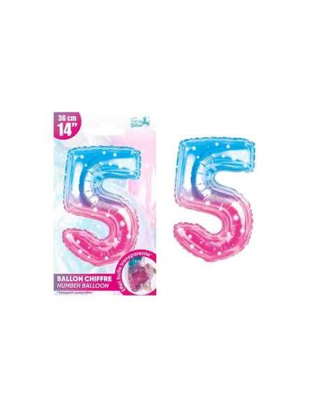 Ballon Metallique Feerique Chiffre 5