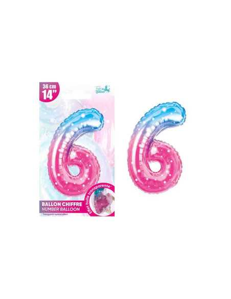 Ballon Metallique Feerique Chiffre 6