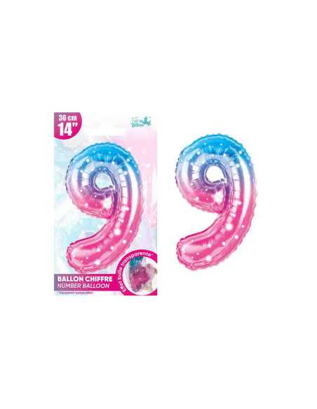 Ballon Metallique Feerique Chiffre 9