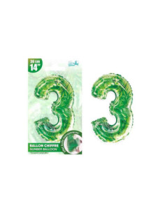 Ballon Metallique Jungle Chiffre 3