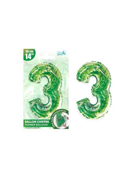 Ballon Metallique Jungle Chiffre 3