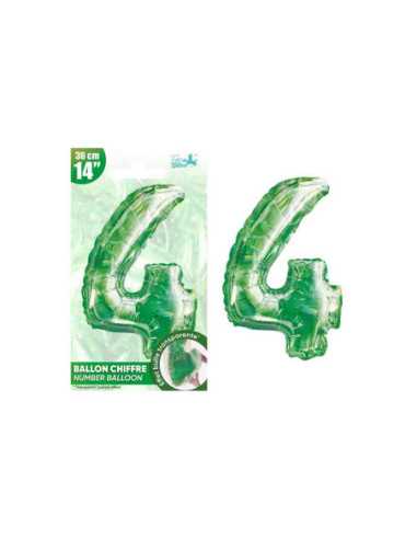 Ballon Metallique Jungle Chiffre 4