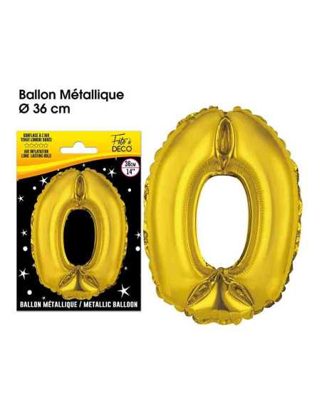 Ballon Metallique Or Chiffre 0