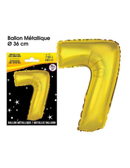 Ballon Metallique Or Chiffre 7
