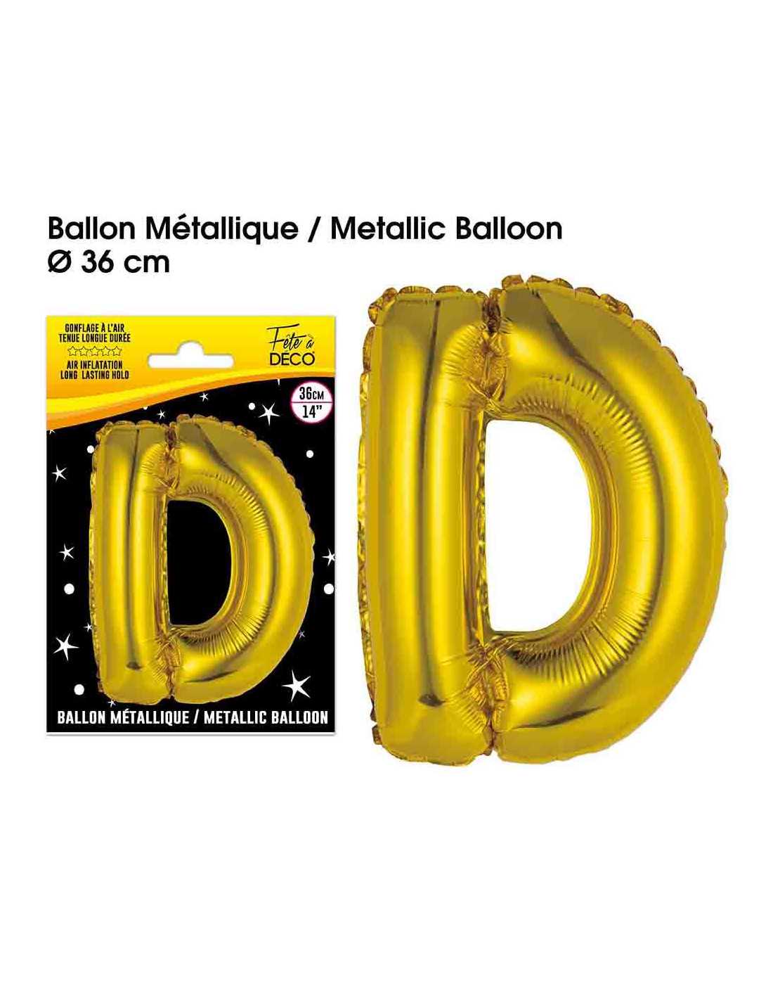 Ballon Metallique Or Lettre D