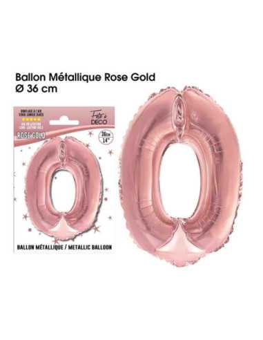 Ballon Metallique Rose Gold Chiffre 0
