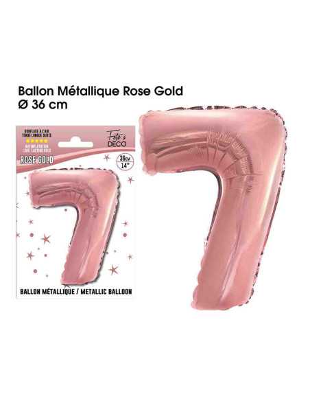 Ballon Metallique Rose Gold Chiffre 7