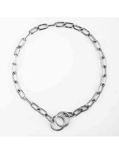 Collier de berger étrangleur, 60 cm métal 3 mm, chromé