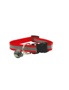 Collier chat réfléchissant, attache rapide, 1x31cm, rouge
