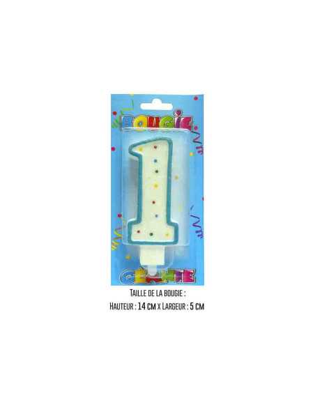 Bougie Blister Geante Bleue Chiffre 1