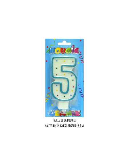 Bougie Blister Geante Bleue Chiffre 5