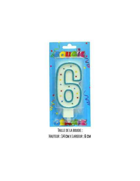 Bougie Blister Geante Bleue Chiffre 6