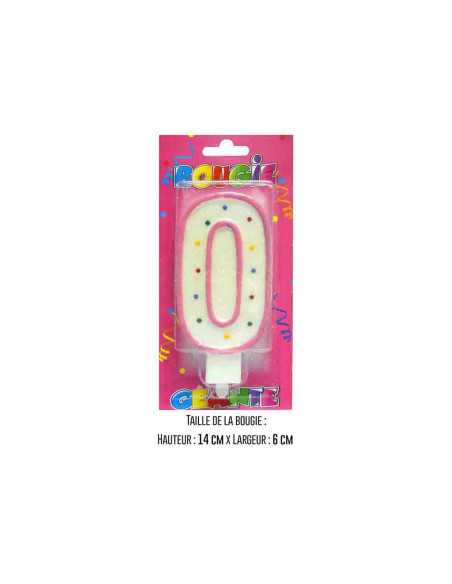 Bougie Blister Geante Rose Chiffre 0