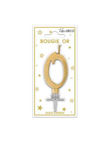 Bougie Metallique Or Chiffre 0