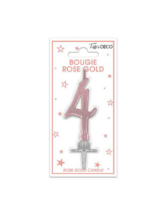 Bougie Metallique Rose Gold Chiffre 4