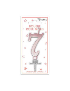 Bougie Metallique Rose Gold Chiffre 7