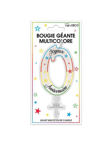 Bougie Paillettee Geante Chiffre 0