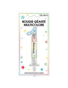 Bougie Paillettee Geante Chiffre 1