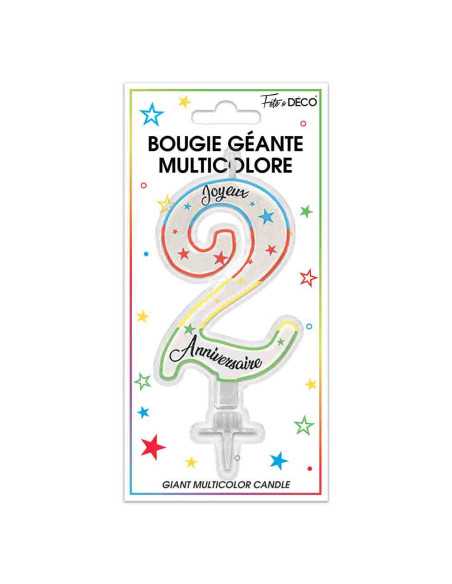 Bougie Paillettee Geante Chiffre 2
