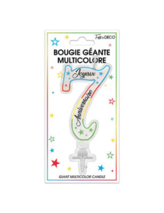 Bougie Paillettee Geante Chiffre 7