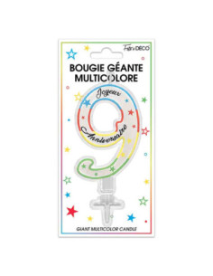 Bougie Paillettee Geante Chiffre 9