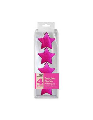 Bougies Metallisees Etoile Fuchsia