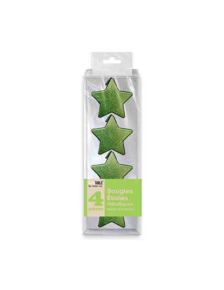 Bougies Metallisees Etoile Vert