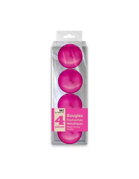 Bougies Metallisees Flottantes Fuchsia
