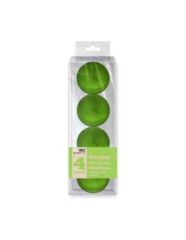 Bougies Metallisees Flottantes Vert