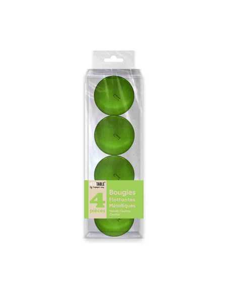 Bougies Metallisees Flottantes Vert
