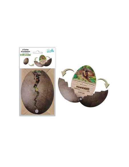 Cartes D'Invitation X6 Dinosaure