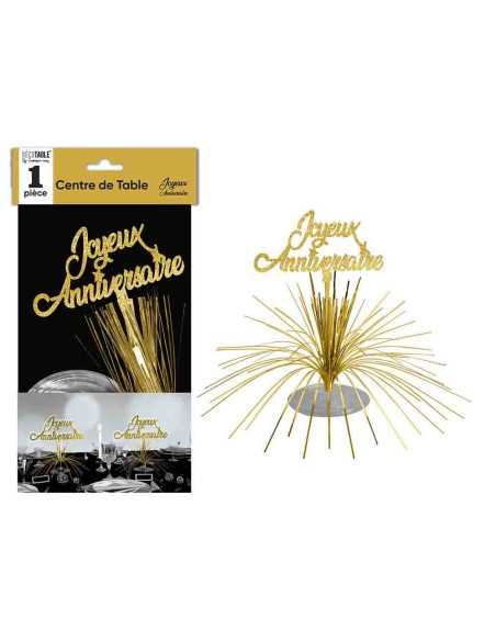 Centre De Table Joyeux Anniversaire Or