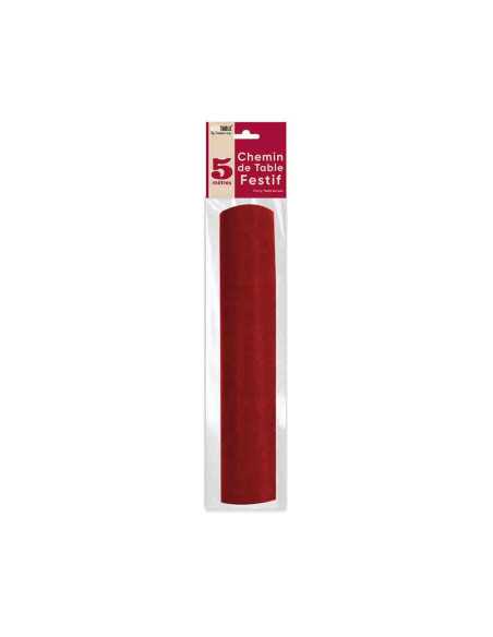 Chemin De Table Intisse 5M Uni Rouge