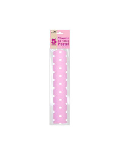 Chemin De Table Intisse Petits Pois 5M Rose