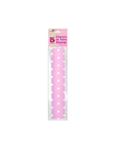 Chemin De Table Intisse Petits Pois 5M Rose