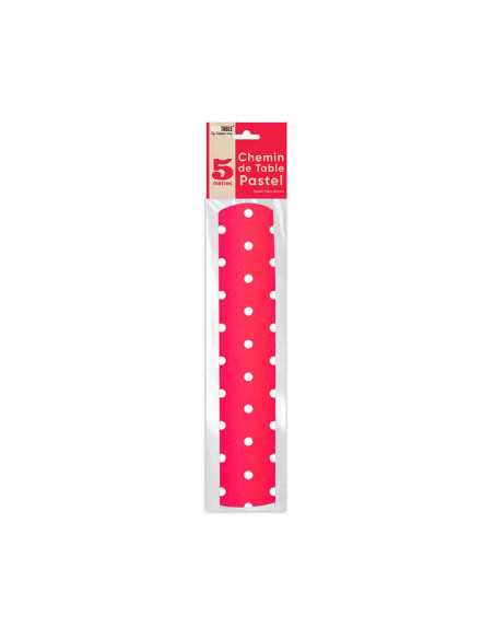 Chemin De Table Intisse Petits Pois 5M Rouge