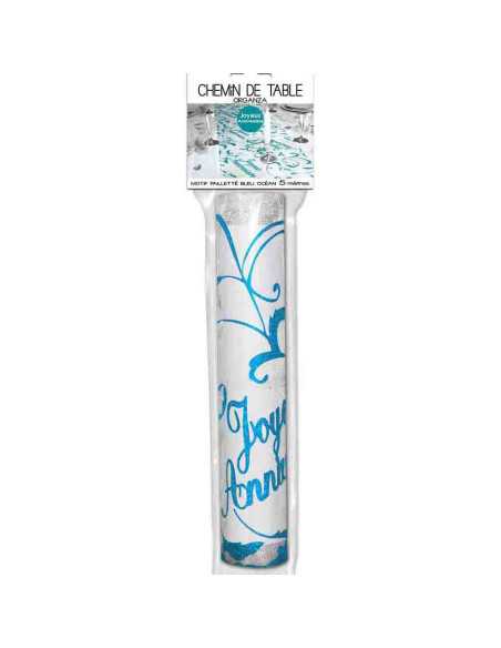 Chemin De Table Joyeux Anniversaire Bleu Ocean